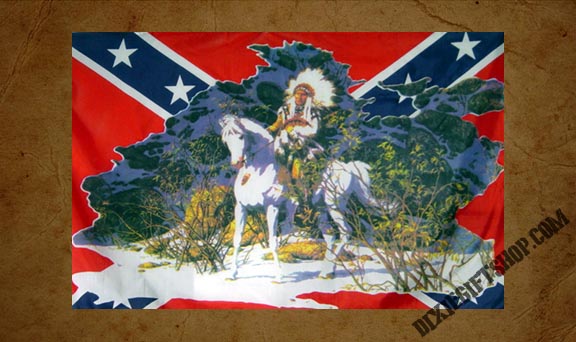 Rebel - Indian on horse Flag