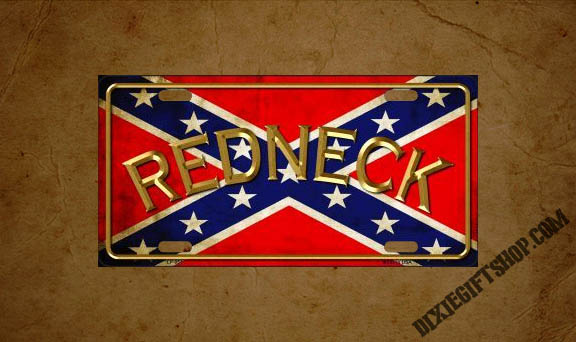 Confederate Redneck License Plate