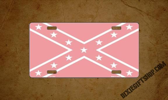Pink Confederate License Plate