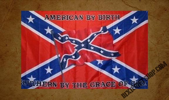 Rebel - American by Birth Flag